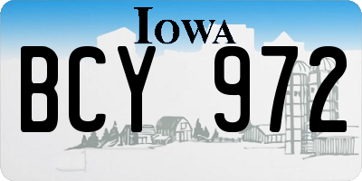 IA license plate BCY972