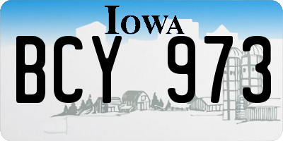 IA license plate BCY973