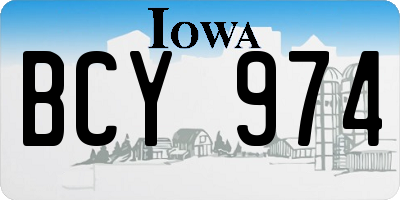 IA license plate BCY974