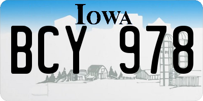 IA license plate BCY978