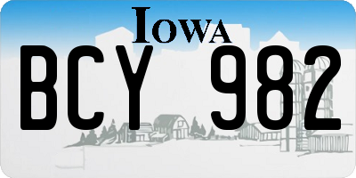 IA license plate BCY982