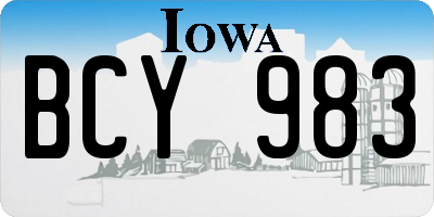 IA license plate BCY983