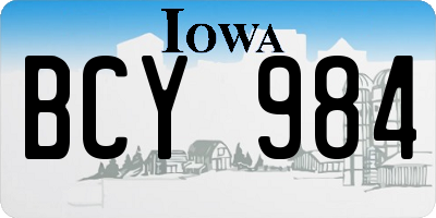IA license plate BCY984