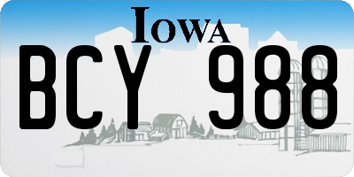 IA license plate BCY988