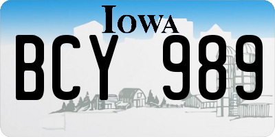 IA license plate BCY989