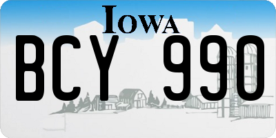 IA license plate BCY990