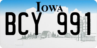 IA license plate BCY991