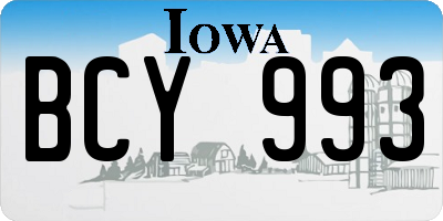 IA license plate BCY993