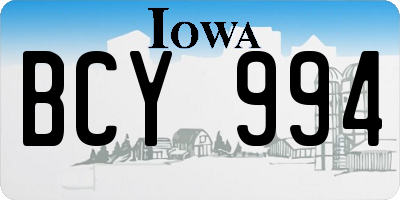 IA license plate BCY994