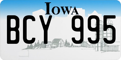 IA license plate BCY995