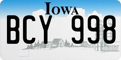IA license plate BCY998