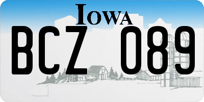 IA license plate BCZ089