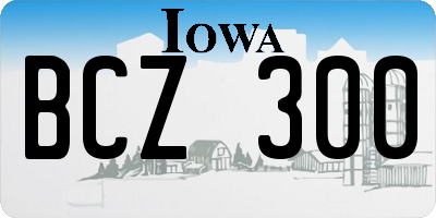IA license plate BCZ300