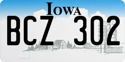IA license plate BCZ302