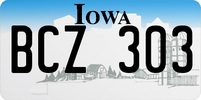 IA license plate BCZ303
