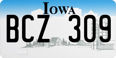 IA license plate BCZ309