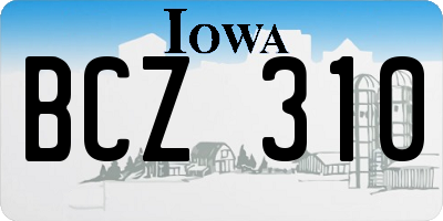 IA license plate BCZ310
