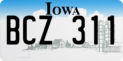 IA license plate BCZ311