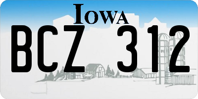 IA license plate BCZ312