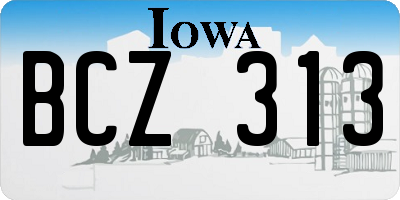 IA license plate BCZ313