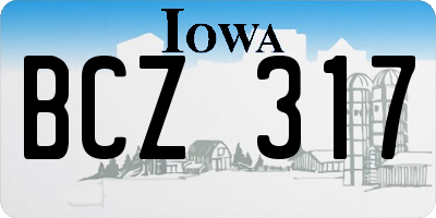 IA license plate BCZ317