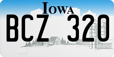 IA license plate BCZ320
