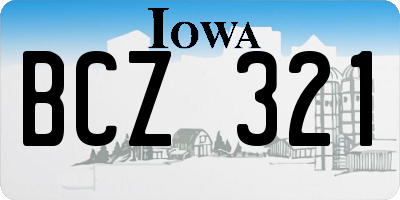 IA license plate BCZ321