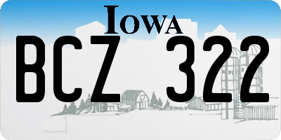 IA license plate BCZ322