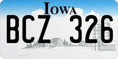 IA license plate BCZ326