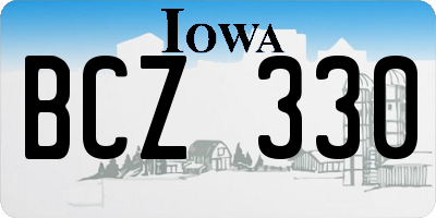 IA license plate BCZ330