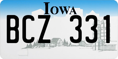 IA license plate BCZ331