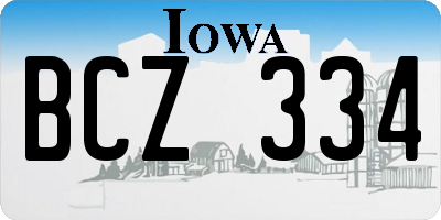 IA license plate BCZ334