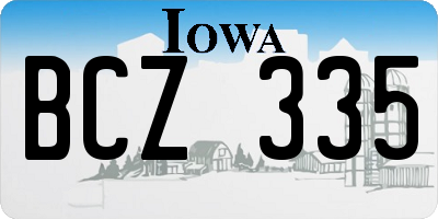 IA license plate BCZ335