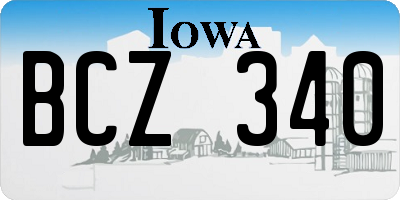 IA license plate BCZ340