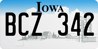 IA license plate BCZ342
