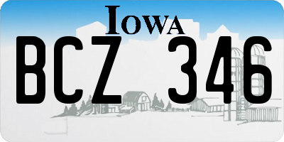 IA license plate BCZ346