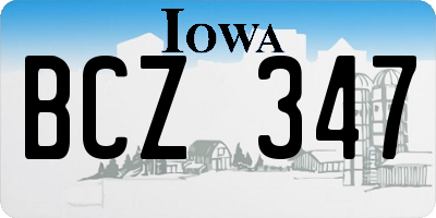 IA license plate BCZ347