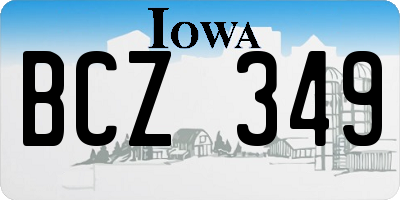 IA license plate BCZ349