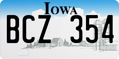 IA license plate BCZ354