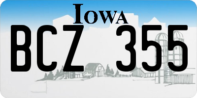 IA license plate BCZ355