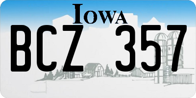 IA license plate BCZ357