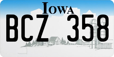 IA license plate BCZ358