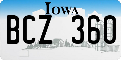 IA license plate BCZ360