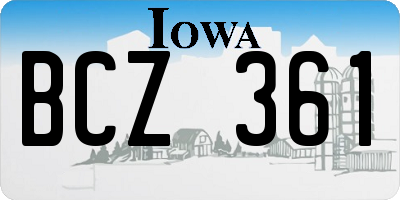 IA license plate BCZ361