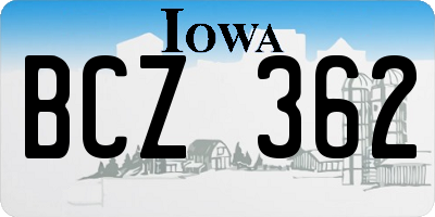 IA license plate BCZ362