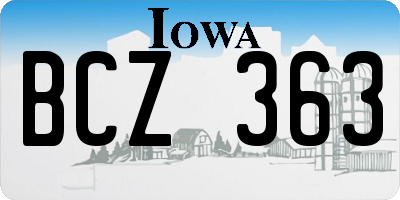 IA license plate BCZ363