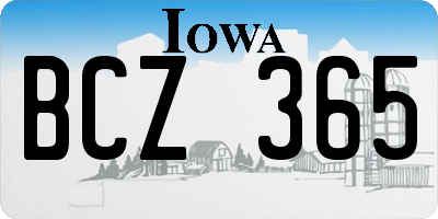 IA license plate BCZ365