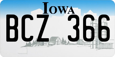 IA license plate BCZ366