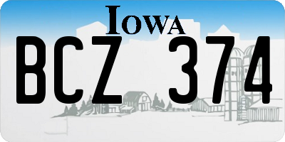 IA license plate BCZ374