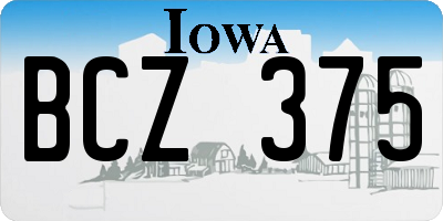 IA license plate BCZ375